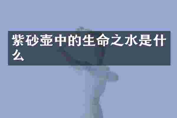 紫砂壶中的生命之水是什么