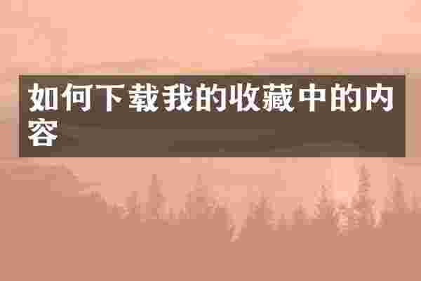 如何下载我的收藏中的内容