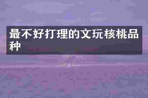 最不好打理的文玩核桃品种