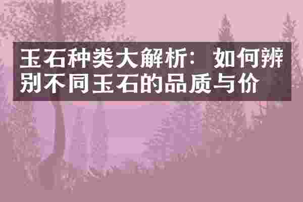 玉石种类大解析：如何辨别不同玉石的品质与价值