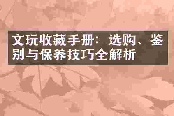 文玩收藏手册：选购、鉴别与保养技巧全解析