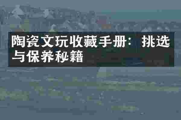 陶瓷文玩收藏手册：挑选与保养秘籍