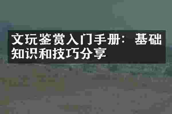 文玩鉴赏入门手册：基础知识和技巧分享