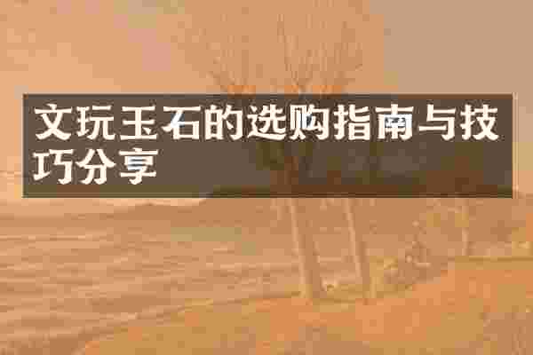 文玩玉石的选购指南与技巧分享