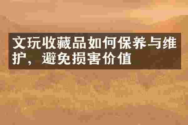 文玩收藏品如何保养与维护，避免损害价值