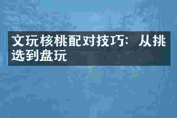 文玩核桃配对技巧：从挑选到盘玩