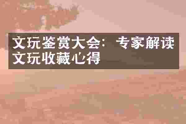 文玩鉴赏大会：专家解读文玩收藏心得