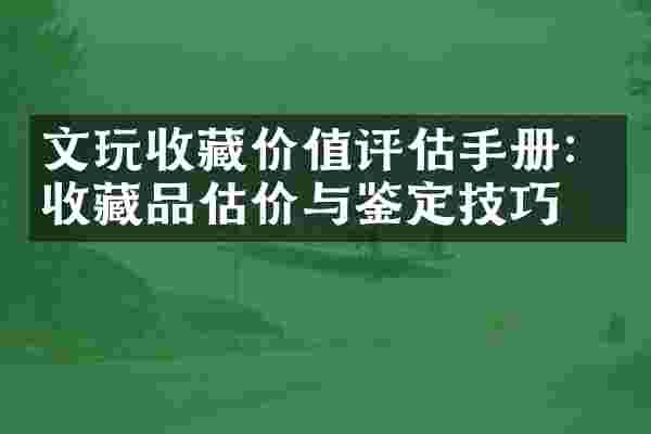 文玩收藏价值评估手册：收藏品估价与鉴定技巧