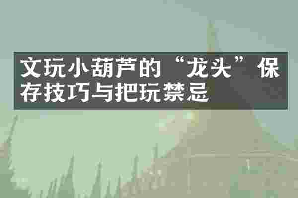 文玩小葫芦的“龙头”保存技巧与把玩禁忌