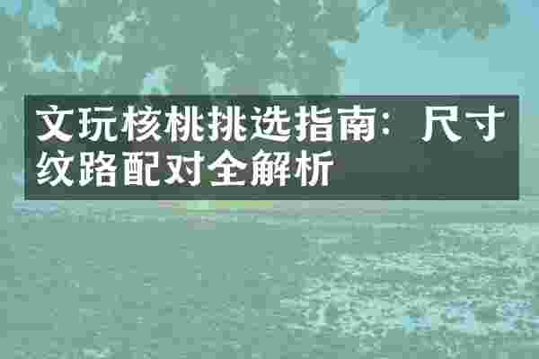 文玩核桃挑选指南：尺寸纹路配对全解析