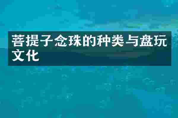 菩提子念珠的种类与盘玩文化
