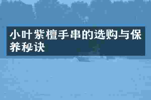 小叶紫檀手串的选购与保养秘诀