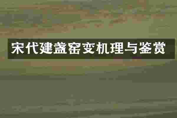 宋代建盏窑变机理与鉴赏
