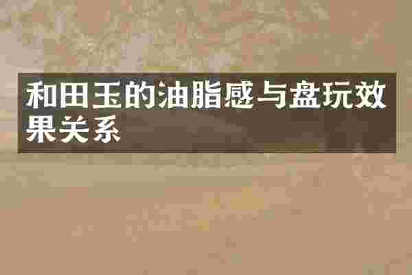 和田玉的油脂感与盘玩效果关系