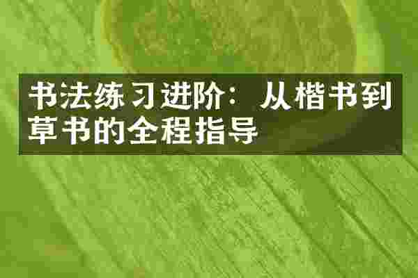 书法练习进阶:从楷书到草书的全程指导