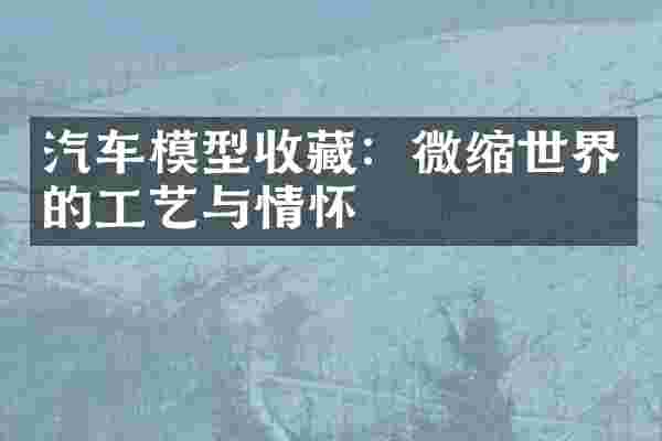 汽车模型收藏：微缩世界的工艺与情怀