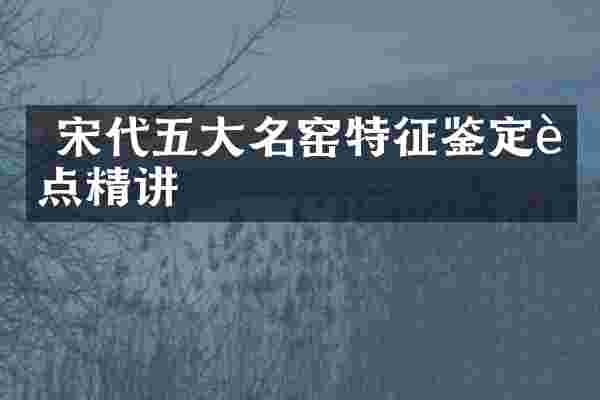  宋代五大名窑特征鉴定要点精讲