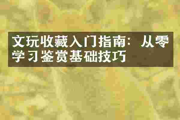 文玩收藏入门指南：从零学习鉴赏基础技巧