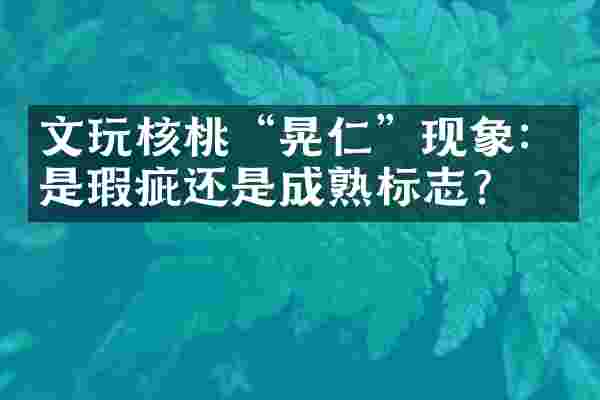 文玩核桃&ldquo;晃仁&rdquo;现象：是瑕疵还是成熟标志？