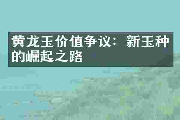 黄龙玉价值争议：新玉种的崛起之路